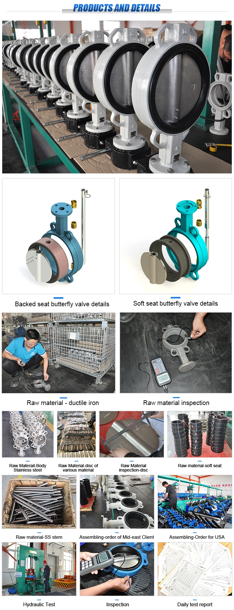 API DN65 Wafer Type Viton Butterfly Valve Rubber Seat