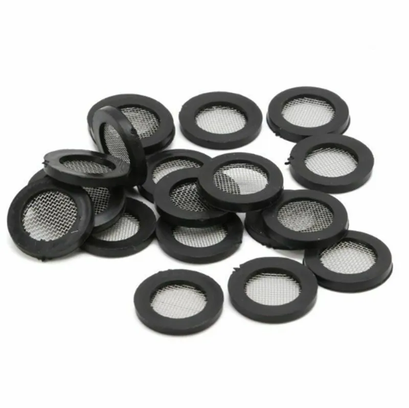 Rondelle en caoutchouc pour robinet de douche avec maille filtrante
